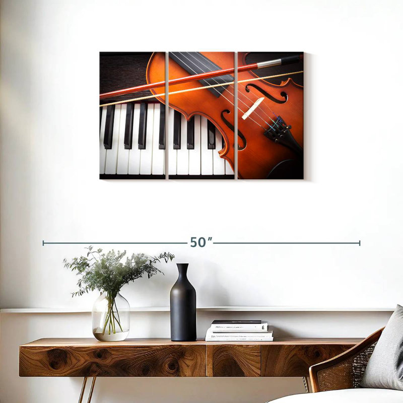 Abarca Violin And Piano Instruments, 20" H x 33" W