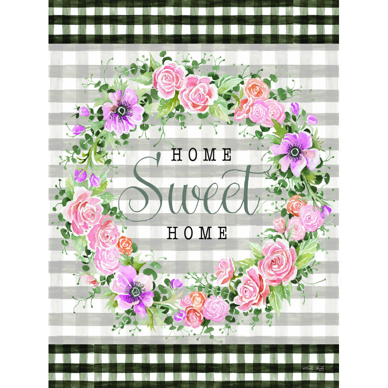 Home Sweet Home Gingham On Canvas Print