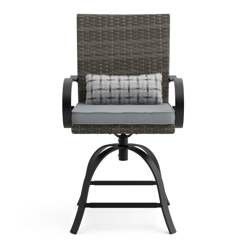Chaise de salle à manger d'extérieur en métal avec coussin Arosa