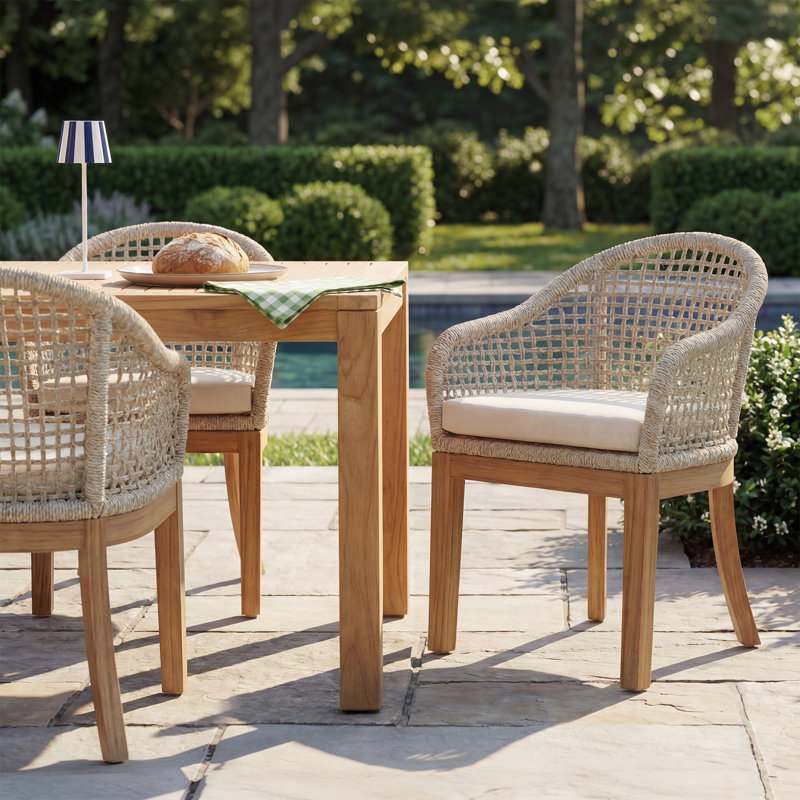 Akiva Patio Dining Armchair with Sunbrella Cushions