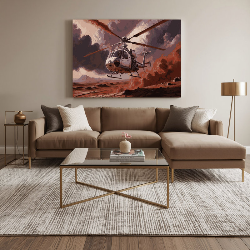 Art mural sur toile brun, "Space Mars", H 11 po x l 14 po