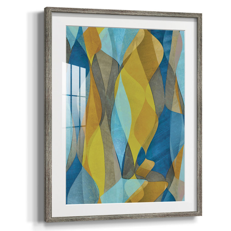 Cascade colorée II, Papier encadré argent vieilli, Blanc, H 20 po x l 16 po