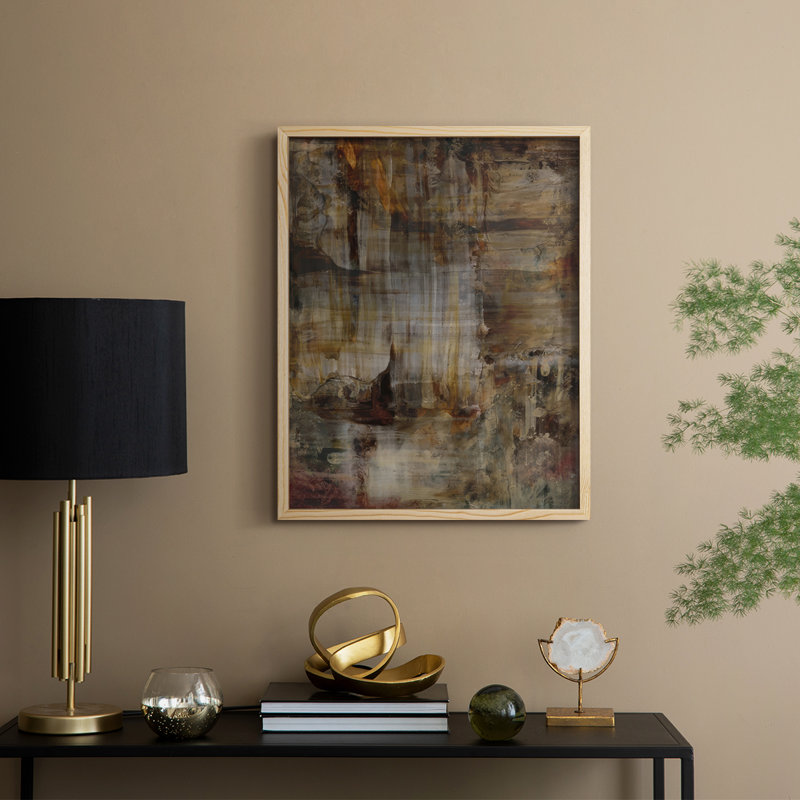 «Molten Patina I», reproduction encadrée - bois massif, H 21 po x l 17 po, Naturel