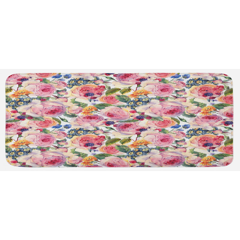 Tapis de cuisine shabby flore