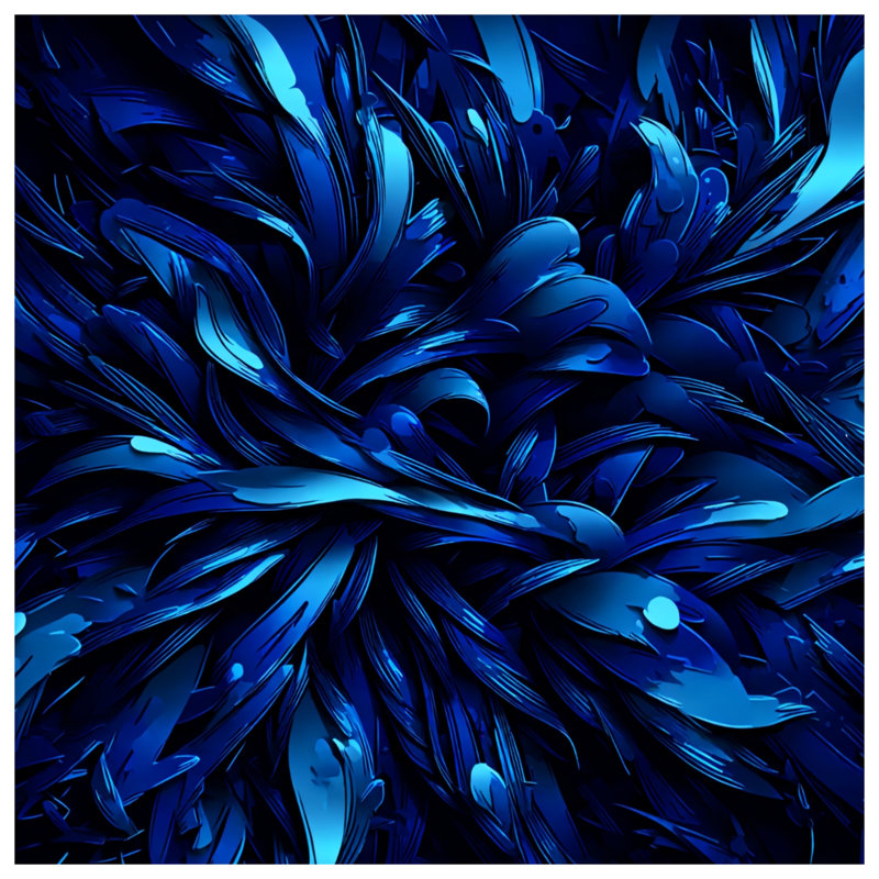 Tapis de bain abstrait à plumes bleues, L 34 po x L 21 po