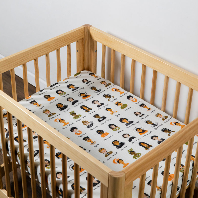 Women in History Muslin All-Stages Fitted Crib Sheet