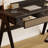 Natural Ash Wood Rattan Home Writing Desk-1981071793