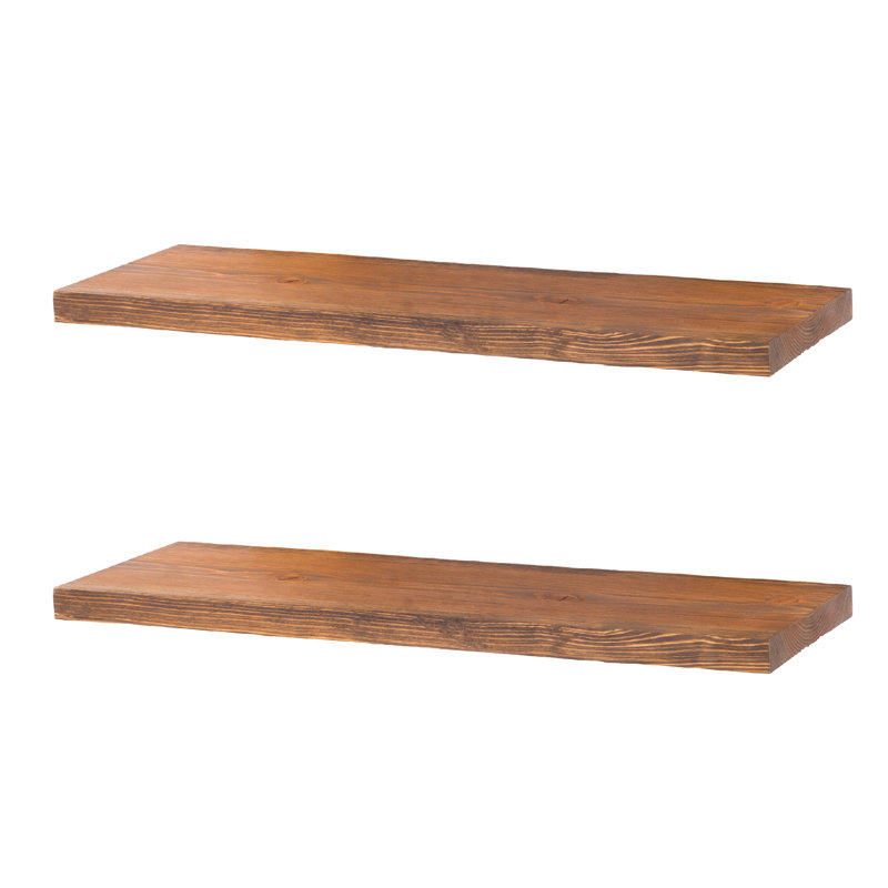 Tablette en bois de pin massif Anothy, Cèdre coucher de soleil, H 1 po x l 24 po x P 7,5 po