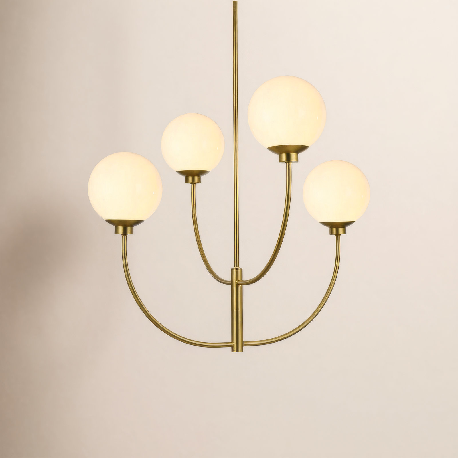 Kyle 4-Light Chandelier, Satin Gold, 25" H x 30" W x 30" D