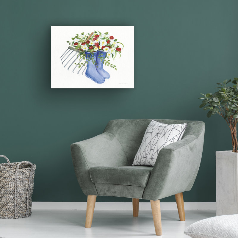 Kathleen Parr McKenna Still Life Boots with Flowers Canvas Art