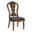 Chaise de salle à manger Devi 22 po, dossier découpé, similicuir brun