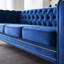 Canapé Chesterfield en velours à accoudoirs roulés Gevon-88998218