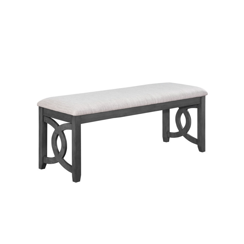 Ziemer Polyester Blend Upholstered Bench, Gray/Black