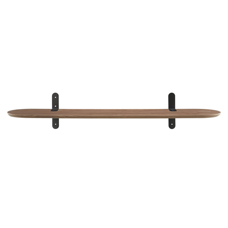 Tablette de support ovale Wickman, Noir, Noyer