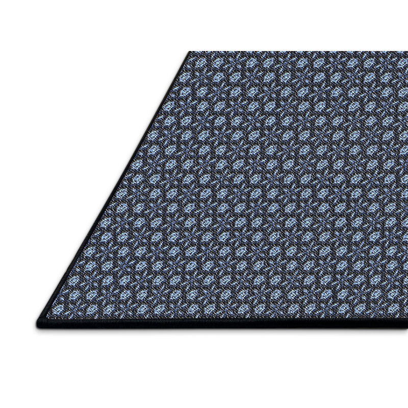 Tapis bleu foncé tissé à la machine, Rectangle 3 pi x 5 pi