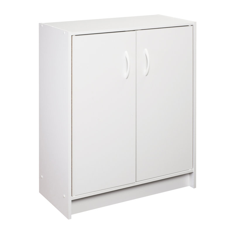 Stackable Storage 2-Door Organizer, White, White