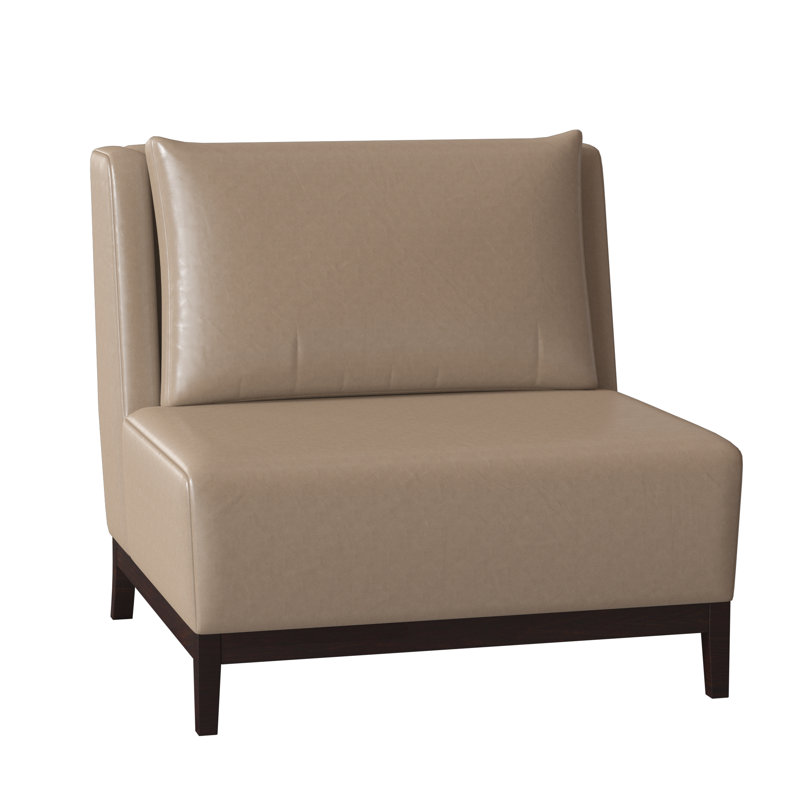 Barton Upholstered Slipper Chair, Grayson Driftwood, Black Walnut