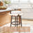 24" Counter Height Upholstered Swivel Stool, 360° Rotating Kitchen Island Stool with Padded Seat & Backrest, Solid Wood Frame, Footrest, Nailhead Trim-1969647090-1970737430-2075709537