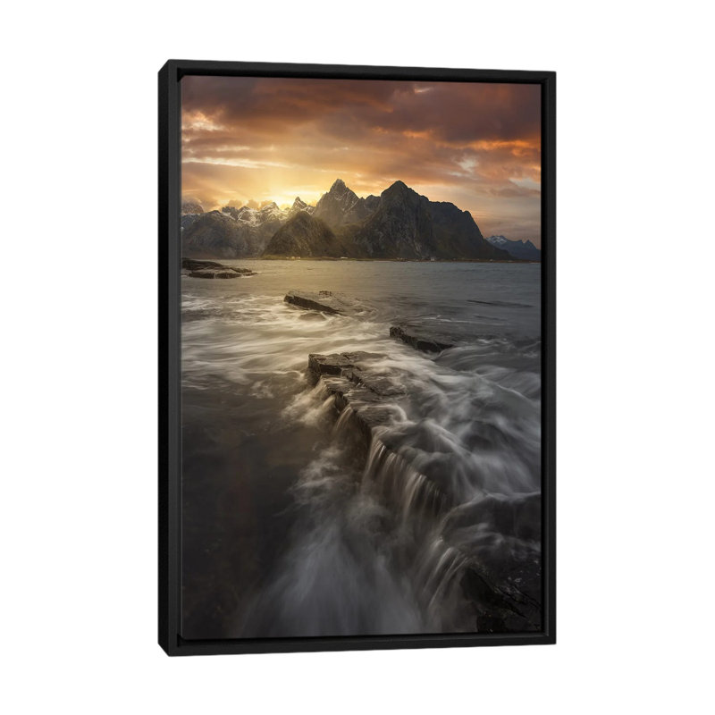 Midnight Sun II 1 Piece Floater Frame Wall Art on Canvas, 101.6 cm H x 66.04 cm W, Black Floater Framed