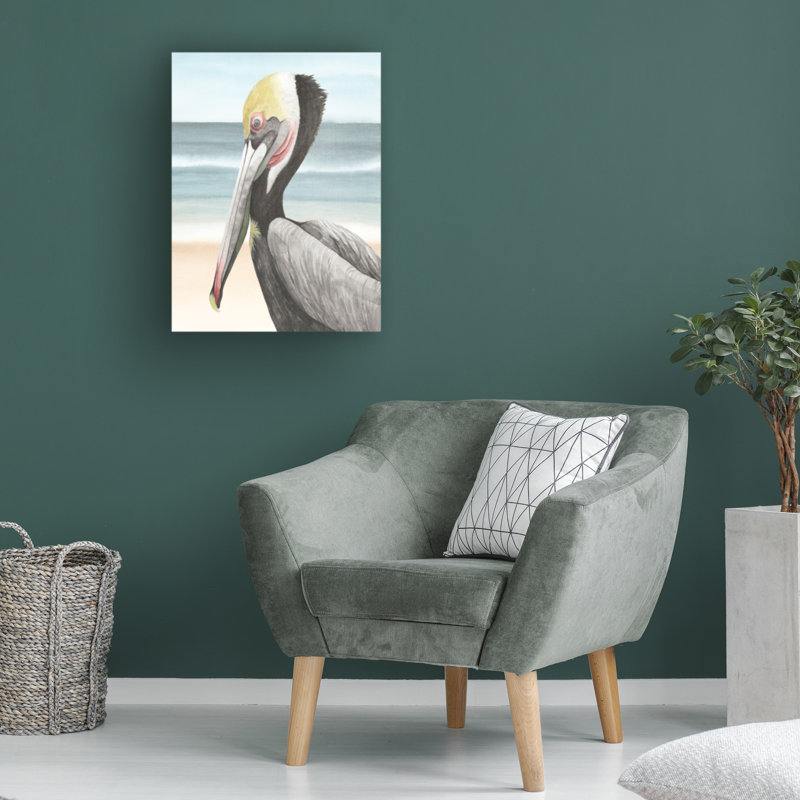 «Pelican Beach II» bolognaise sur toile, H 32 po x l 24 po