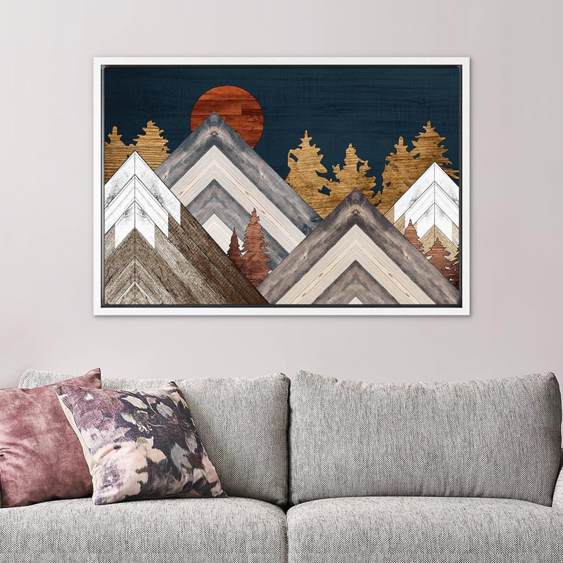 Arbres de montagne, H 24 po x l 36 po x P 1,5 po, Blanc