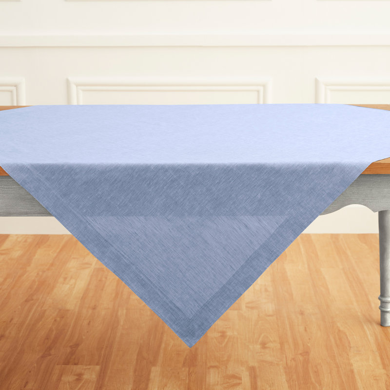 100% Pure Linen Table Throw - Athena, Chambray Blue