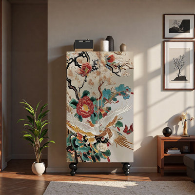 Armoire sophistiquée à deux portes en bois de frêne