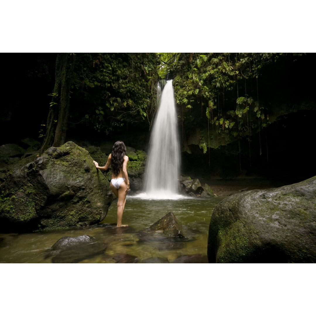 Leinwandbild Standing At Emerald Pool Lagoon von Zxvisual