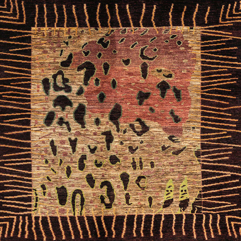 Abstract Indoor Rug, Square 5'