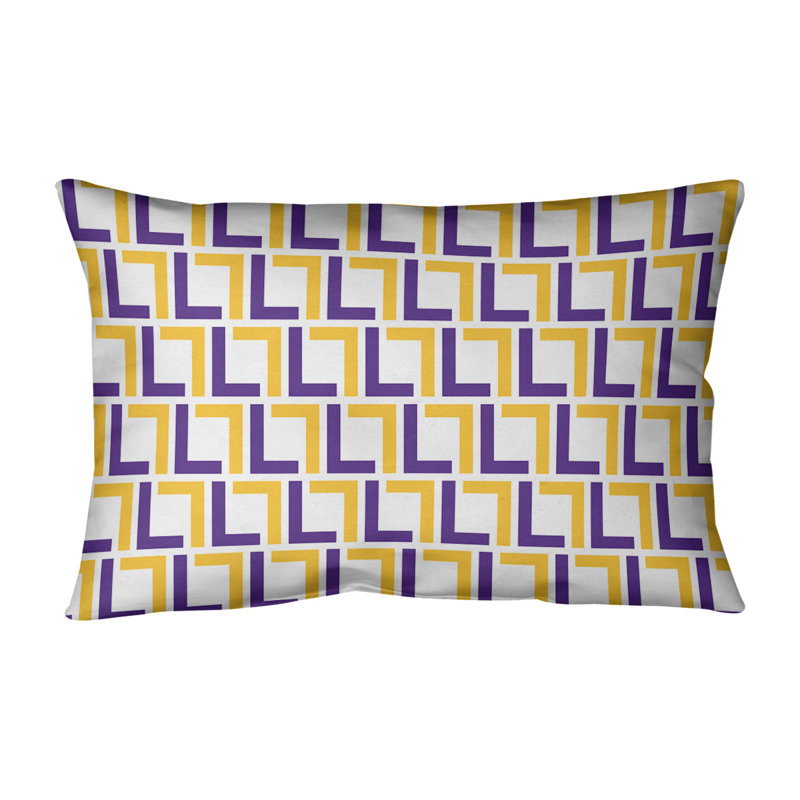 Housse de coussin rectangulaire et insert Minnesota Football Luxury, Polyester filé, Blanc / mauve / doré