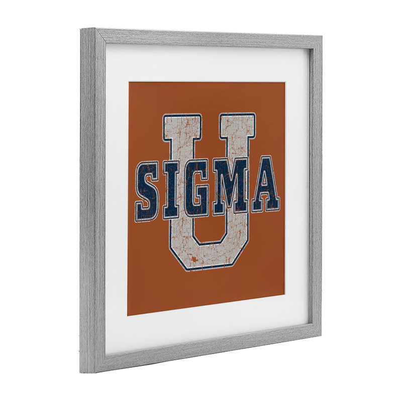 Sigma University on Brown, reproduction encadrée sous verre, design par Grotto Studios, H 16 po x l 16 po