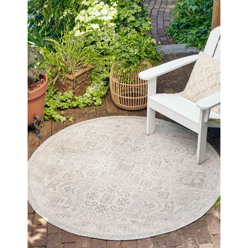 Arletha Performance Southwestern Indoor / Outdoor Rug, Round 10'