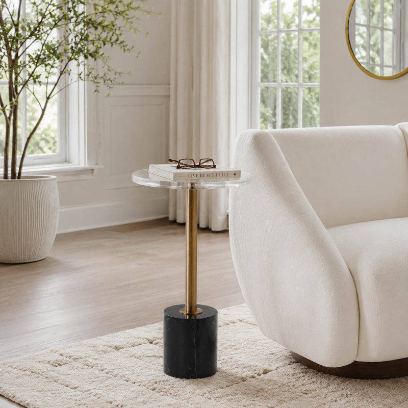 Table d'appoint 21 po en acrylique Elisia