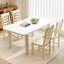 Ensemble de 2 chaises de salle à manger avec structure en bois d'hévéa et dossier haut en forme de feuille pour la cuisine-133536054-133536053