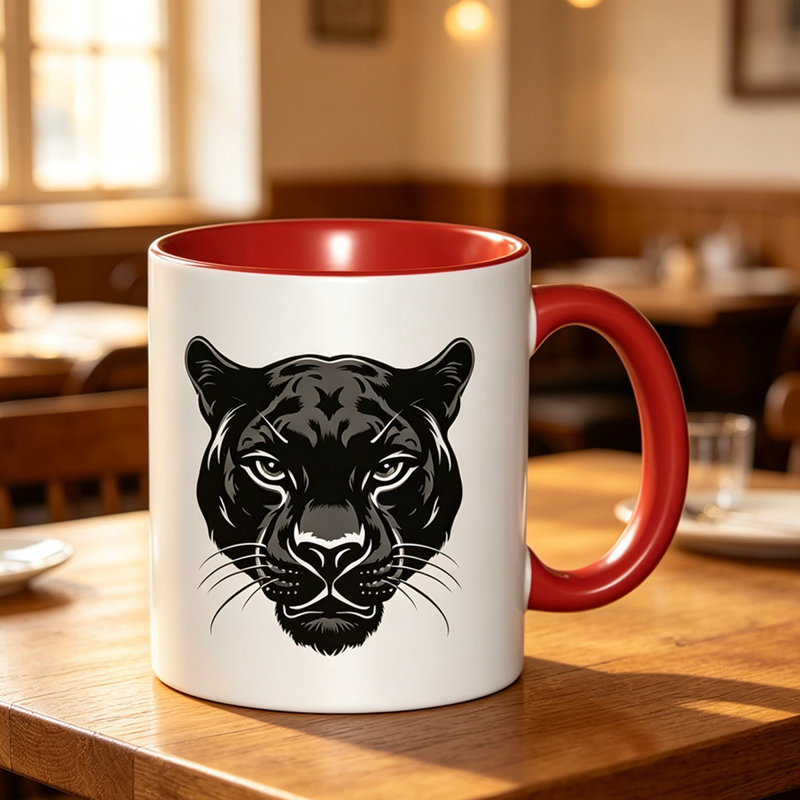 Ceramic Coffee Mug with Cute Cow (or other animal) Logo - Non-Slip Cup, Hot/Cold Beverage Compatible Tea & Milk Cup for Home.