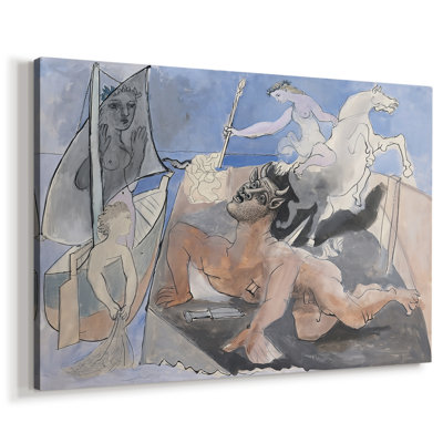 Conception de rideau pour "Le 14 juillet" (composition Minotaure) - Pablo Picasso - Toile tendue avec châssis - 1936