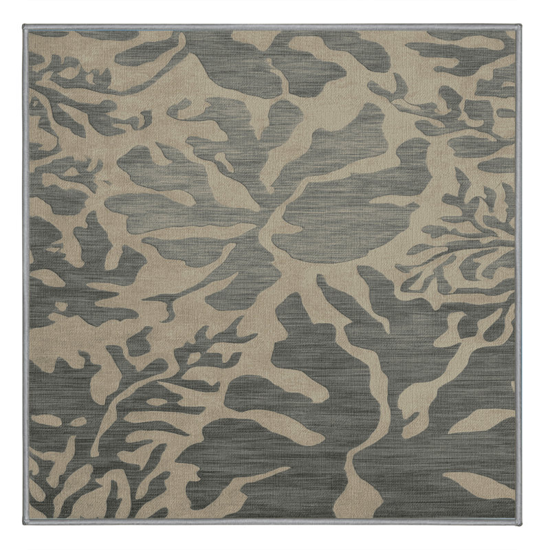 Tapis gris lavable à la machine, Carré 3 pi
