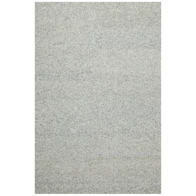 Tapis rectangulaire noué à la main en argent / noir, Rectangle 8 pi x 10 pi