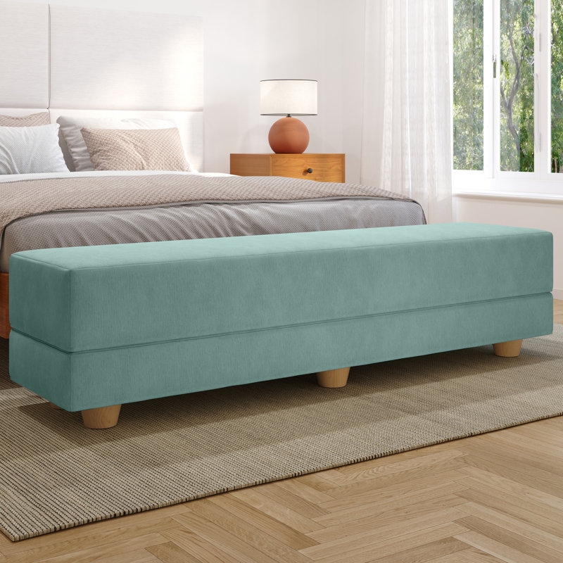 Palisades Camden Twin-Sized Convertible Sleeper Bench – Space-Saving Fold-Out Bed with Pet-Friendly Fabric, Blue