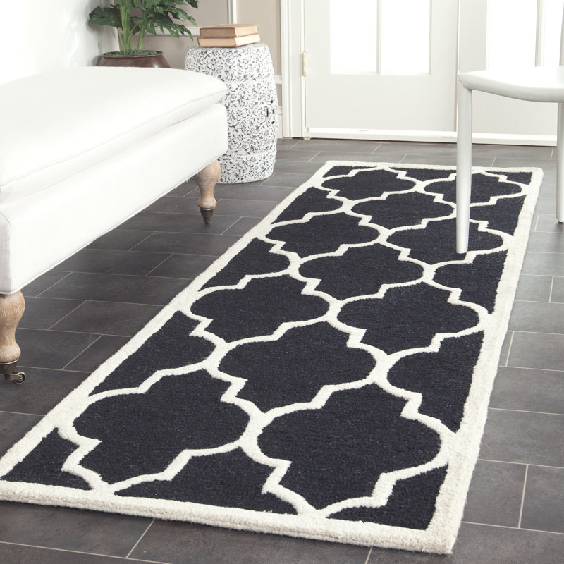 Cannen Cambridge Hand Tufted Wool Geometric Rug, Runner 2'6" x 14'