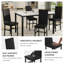 4 - Person Faux Marble Top Four Leg Base Dining Set-2080464581-2080464582