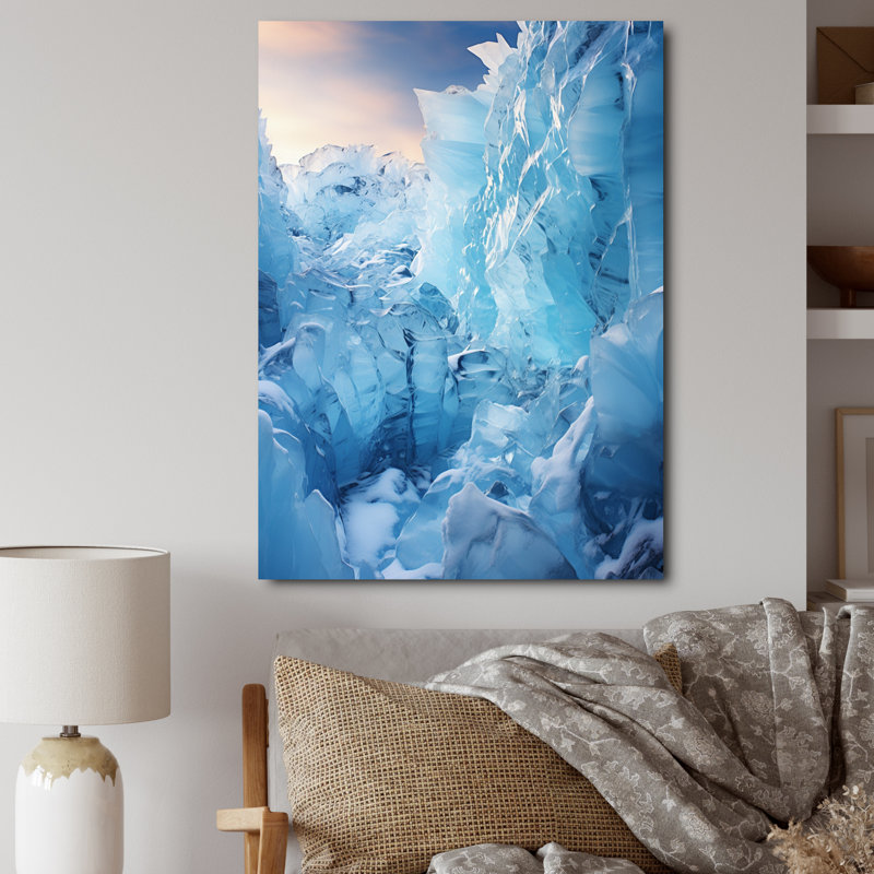 Art mural sur toile Glacier Glacial Glow, H 32 po x l 16 po x P 1 po, Toile tendue