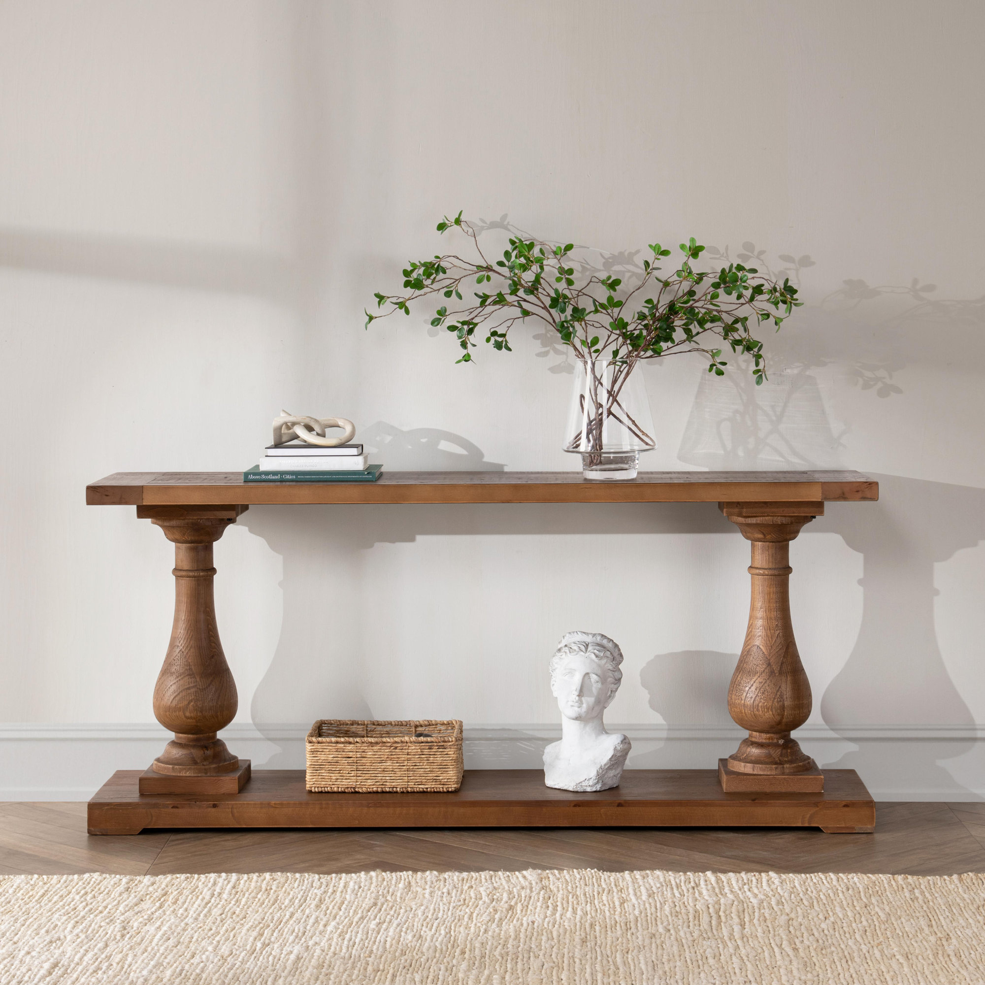 Farrer 70.9'' Solid Wood Console Table, Mission Brown