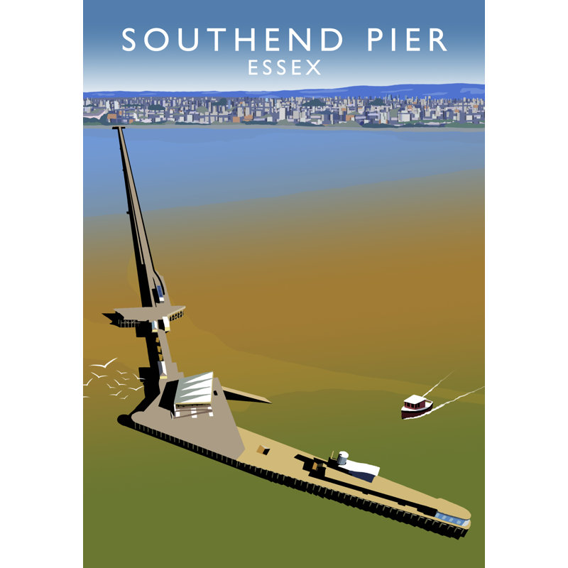 'Southend Pier' by Richard O'Neil - Print, 40 cm H x 30 cm W x 1 cm D, No Frame