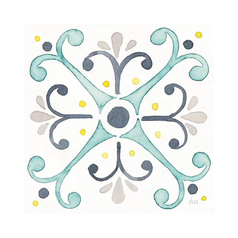 Garden Getaway Tile III White by Laura Marshall - Wrapped Canvas Painting, 45.72 cm H x 45.72 cm W