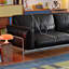 Canapé modulaire noir en cuir véritable-162950182
