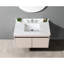 Comptoir de salle de bain blanc 31 po, pierre frittée avec dosseret de 4 po de hauteur et lavabo rectangulaire encastré, améliore l'espace en blanc, dosseret de lavabo