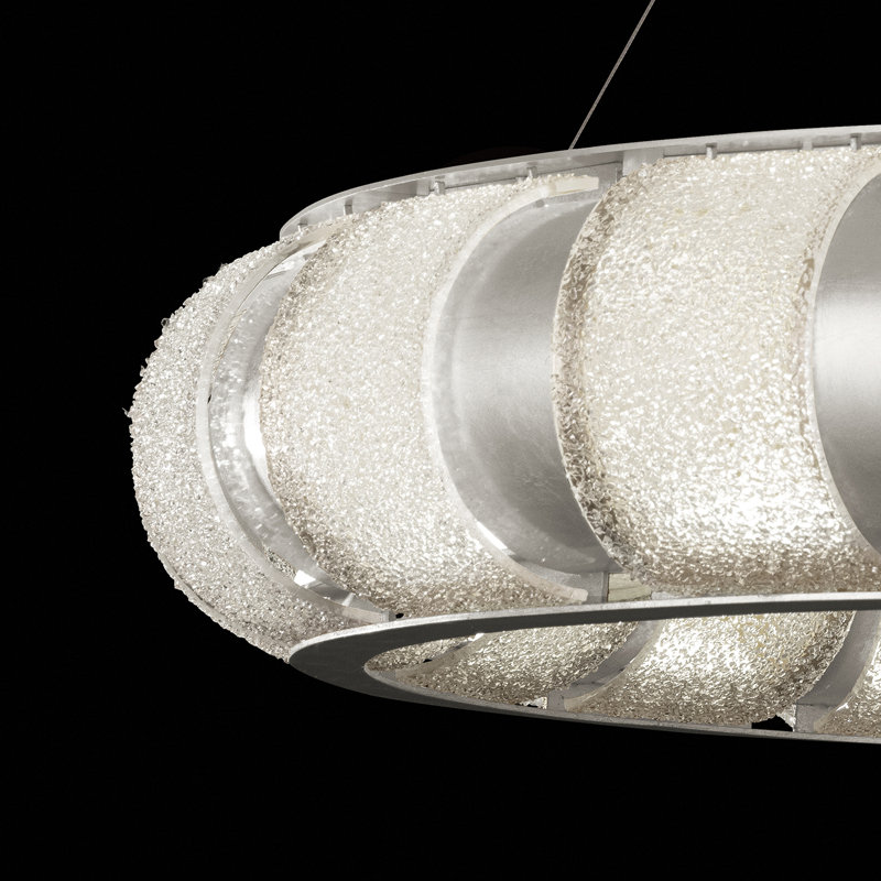 Luminaire suspendu 45 po Bond, Argent, Blanc