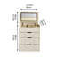 Petit bureau de meuble-lavabo 31 avec 3 lumières à température de couleur, 3 tiroirs, un banc de rangement et un plateau de table en verre visible, un miroir d'éclairage 3 couleurs blanc et verre pour la chambre à coucher, un banc à couvercle rabattable,