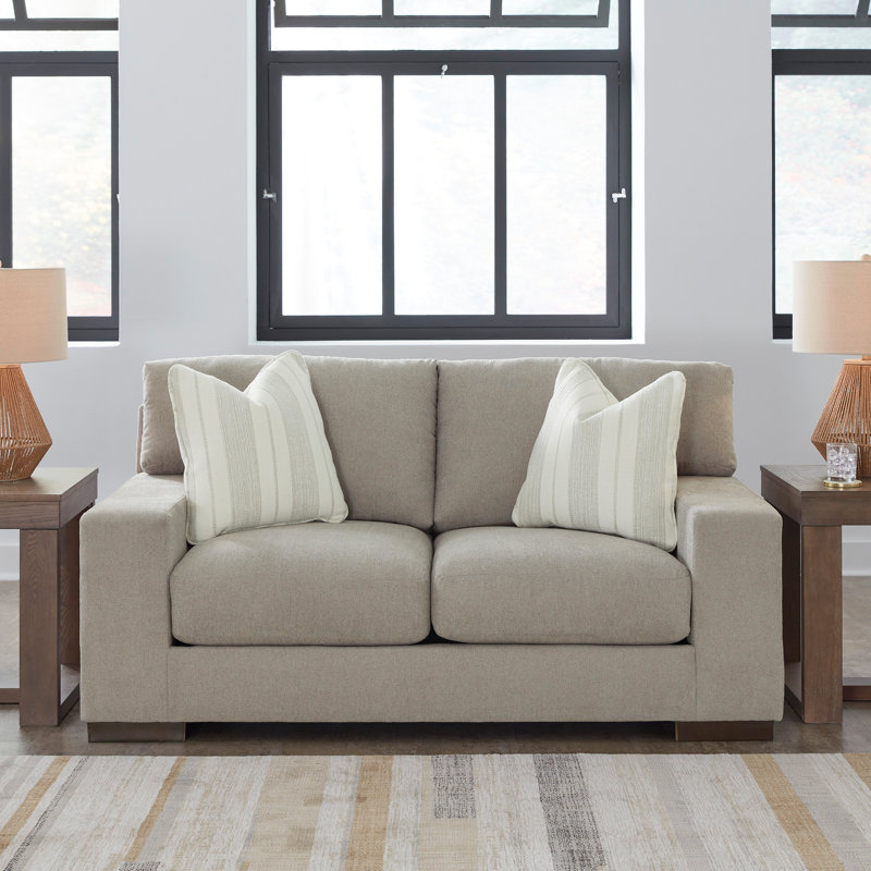 70'' Upholstered Loveseat, Flax Chenille